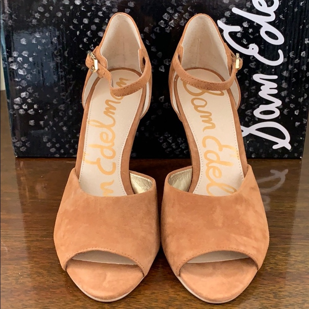 Sam Edelman NWOT Raven Open Toe Ankle Strap Wedge - Picture 3 of 8